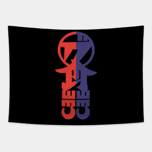 Diss-Pair logo (red and purple) Tapestry