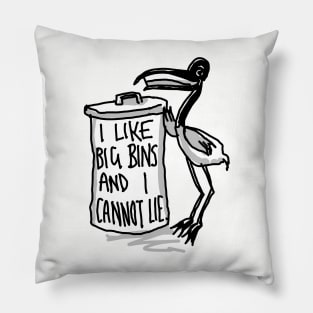 Funny Bin Chicken Ibis Bird Rap Pun Mashup! Pillow