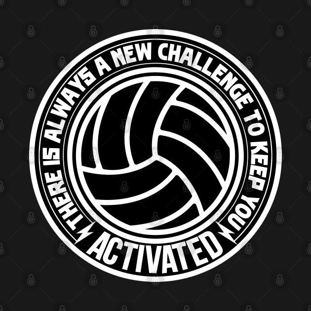 black volleyball players ball with white saying text by TheCreatedLight