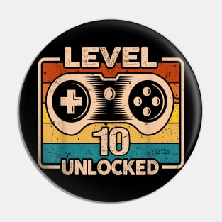 10yr Son Boy Gamer 10th 10 Year Old Birthday Pin