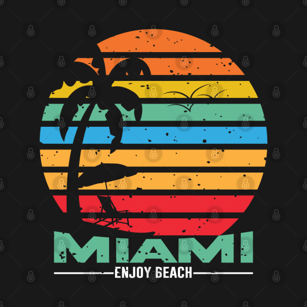 Miami enjoy beach vintage sunset by DemandTee