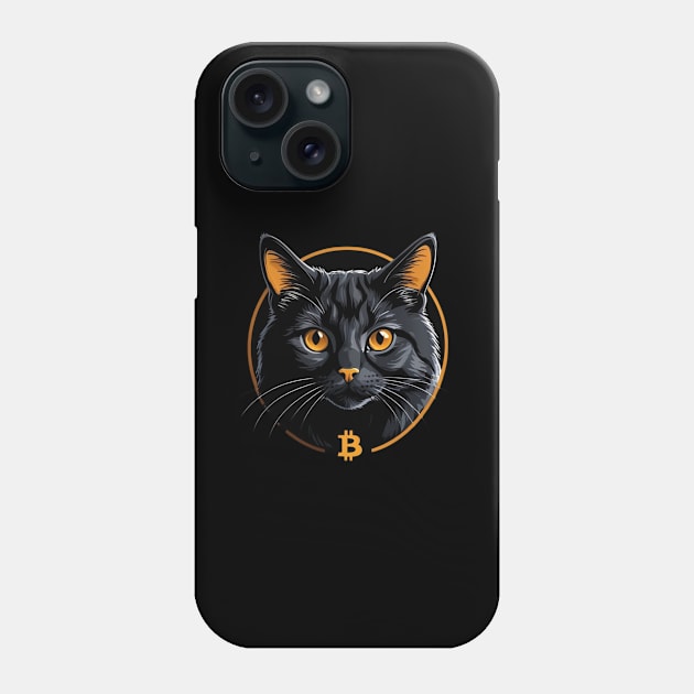 Bitcoin black cat Phone Case by SpaceCats