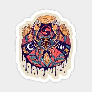 Retro Triad Mystic Cancer Zodiac Magnet