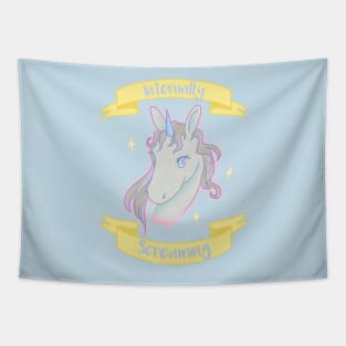 Internally Screaming Unicorn Tapestry