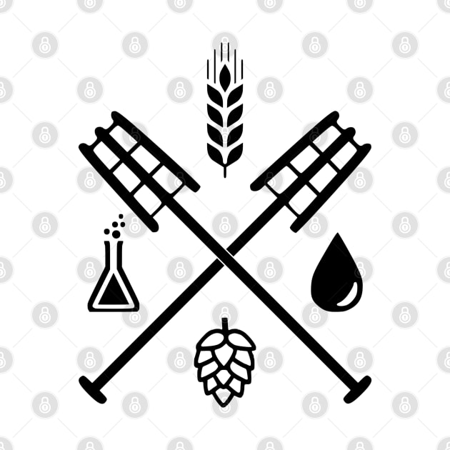 Beer Ingredients Dueling Paddles [Dark] (No Outline) by PerzellBrewing