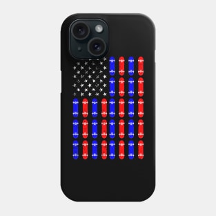 Skateboard Skateboarding Skater American Flag Patriotic Phone Case