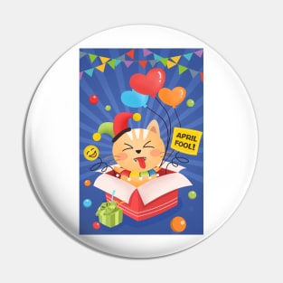 April Fool Magic Cat Gift Pin