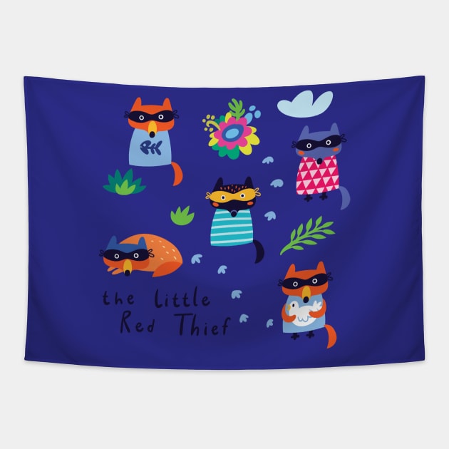 The litlle red thief Tapestry by PenguinHouse