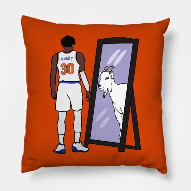 Julius Randle Mirror GOAT Pillow by rattraptees