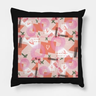 Creative Hearts of Spring Abstract Design Pillow