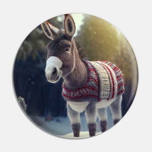 Cute Christmas Donkey Pin