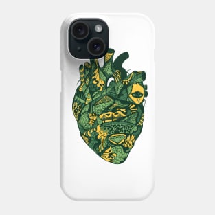 Forrest Green Transparent Heart Phone Case