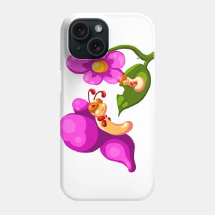 Butterfly and Caterpillar Phone Case