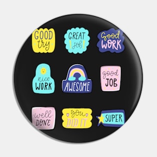 Confetti Positive Sayings Sticker pack Pin