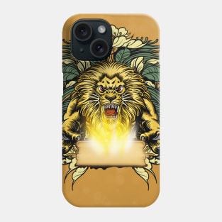 Awesome angry lion with a book Phone Case