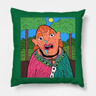 pixel art portrait scared sad woman Pillow