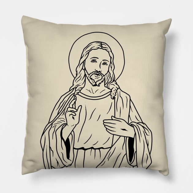 Jesus Pillow by valentinahramov