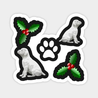 White Boxer Dog Puppy Christmas Magnet