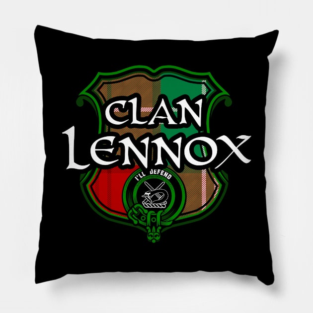 Clan Lennox Surname Scottish Clan Tartan Crest Badge Pillow by Celtic Folk