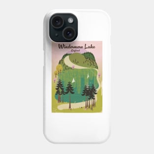 lake windermere travel poster Phone Case