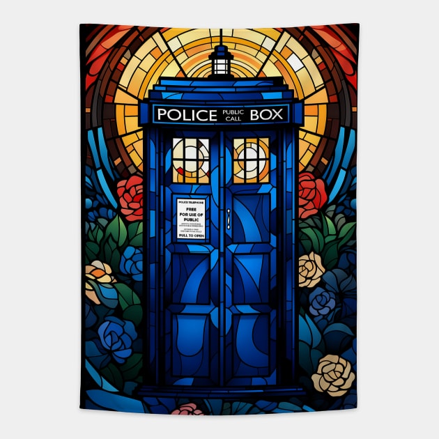 Stained Glass Gallifreyan Window Tapestry by DesignedbyWizards