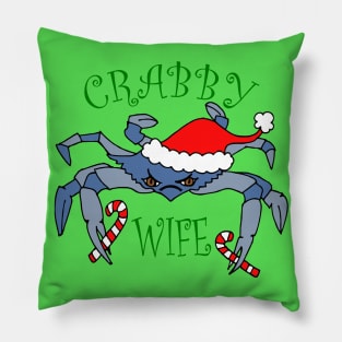 Funny Crabby Wife Christmas Crab Pillow