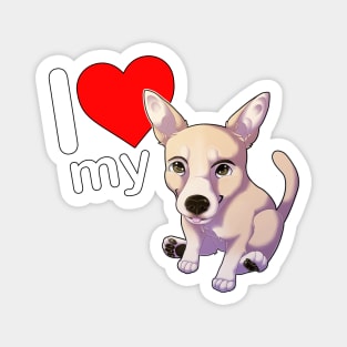 I love my chihuahua - cream Magnet