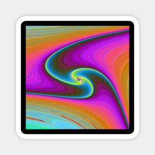 Psychedelic, Ombre, Fractal, Purple and Orange, Triswirl Design. Magnet