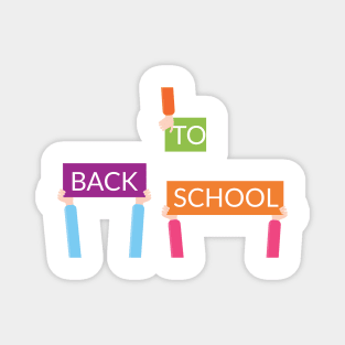 Hands holding BACK TO SCHOOL signs Magnet