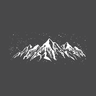 Minimalist snowy mountains Outdoor Explorers Hiking Adventure T-Shirt