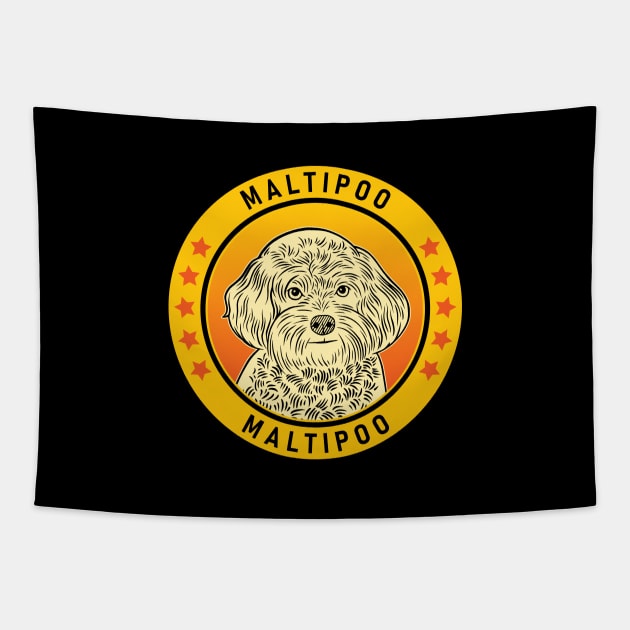 Maltipoo Dog Portrait Tapestry by millersye