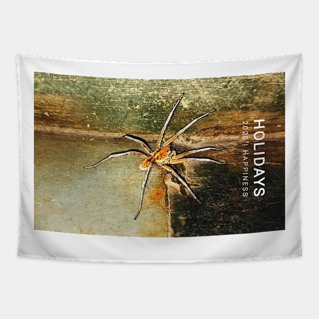 happiness spider Tapestry by sanjay mochi