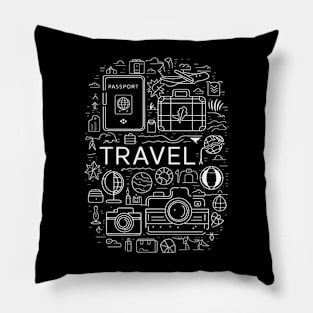 TRAVEL AND TOURISM ICONS Pillow