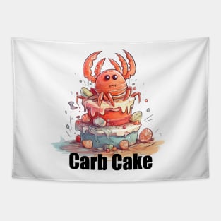 Carb Cake (Crab Cake misspelled) Joke Meme Tapestry