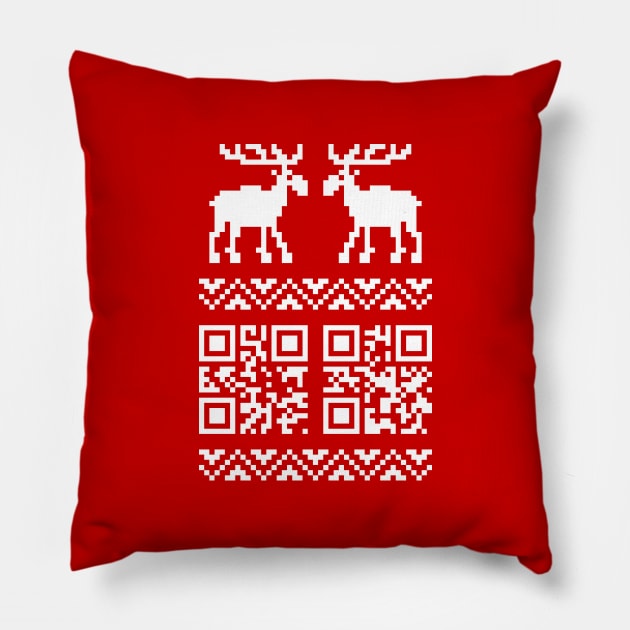 Moose QR Code Sweater Pillow by tinybiscuits