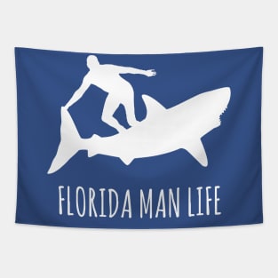 Florida Man Life - Shark Surfing Tapestry