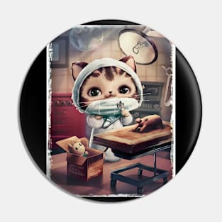 Cute cat surgeon Pin