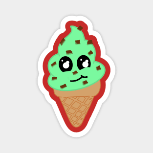 Mint Choc Chip Kawaii Icecream Magnet