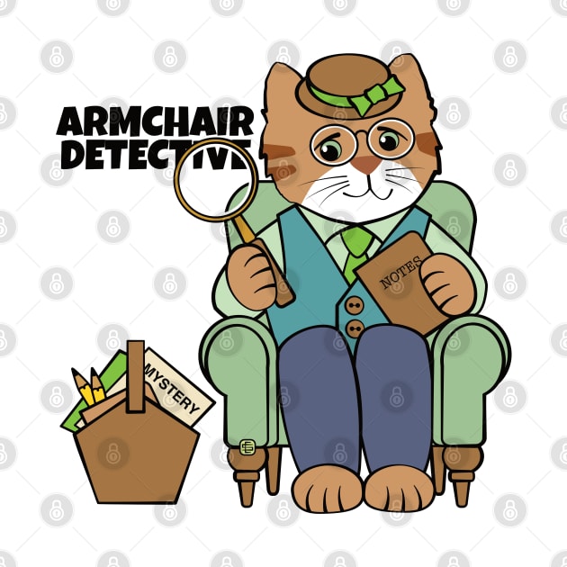 Armchair Detective Man Cat by Sue Cervenka