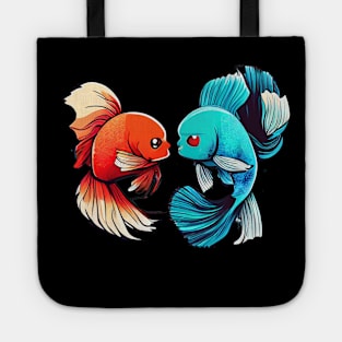 TWO COOL BETTA FISH FIGHTING Tote