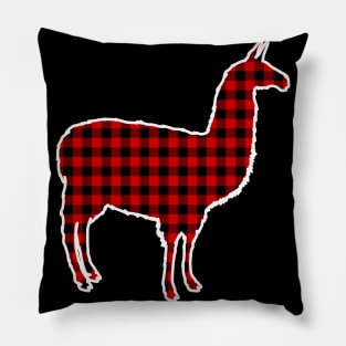 Buffalo Plaid Llama Christmas Pattern Pillow