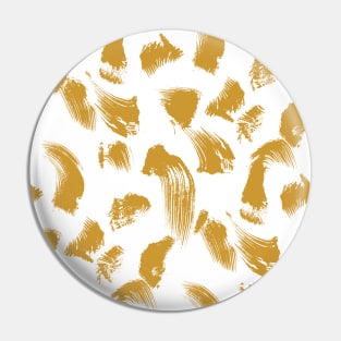 Gold over White Brushtroke Dots Pin