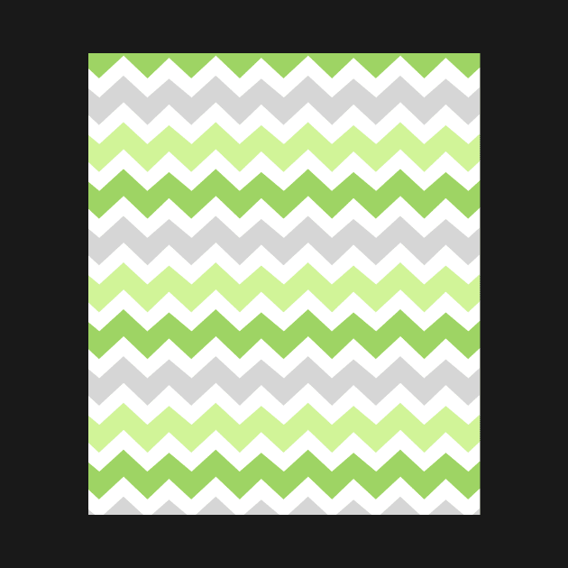 Lime Green Grey Chevron Pattern by dreamingmind