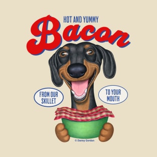 Dachshund Hot and Yummy Bacon T-Shirt