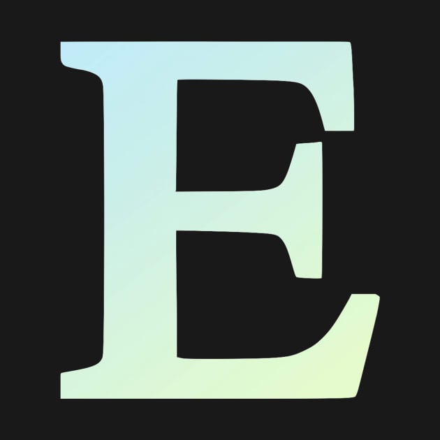 The Letter E Blue and Green Gradient by Claireandrewss
