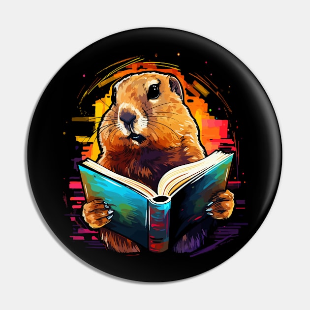 Prairie Dog Reads Book Pin by JH Mart