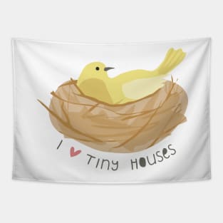 I Heart Tiny Houses Bird Nest Tapestry