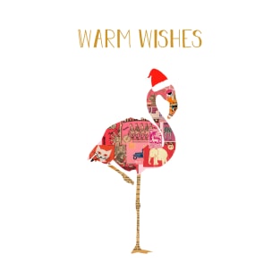 Warm Wishes Flamingo Xmas T-Shirt