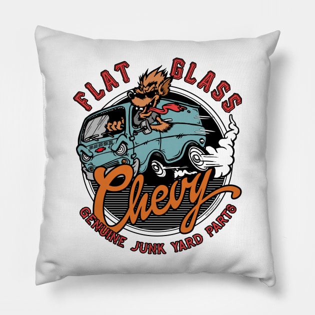 Flat Glass Chevy Classic Van Pillow by Thomas H Morrison-Art