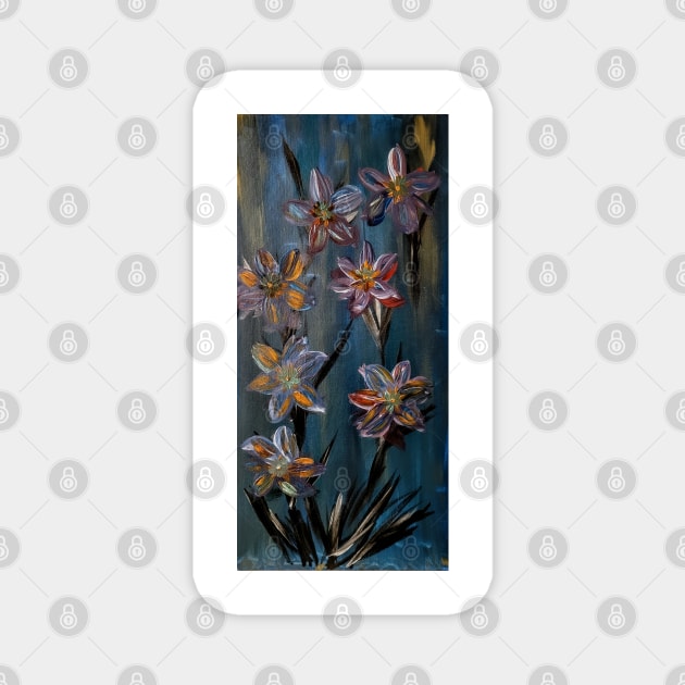 Some lillys growing wild in a field I loved how's these turned out I was playing with colors Magnet by kkartwork